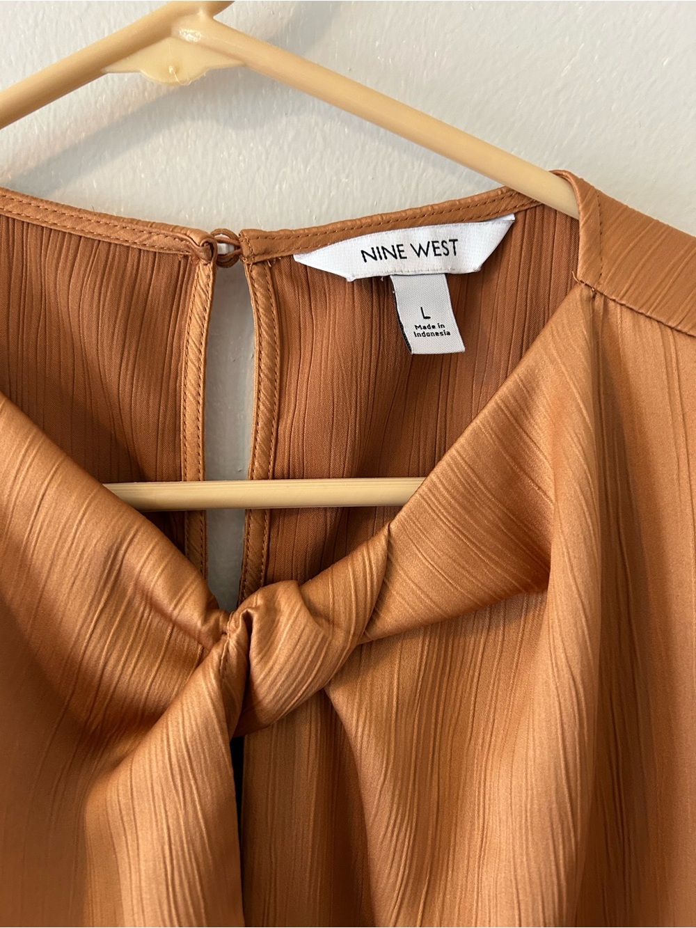 Nine West Sleeveless Twist-Front Blouse - Copper - Picture 4 of 6